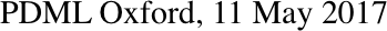 PDML Oxford, 11 May 2017